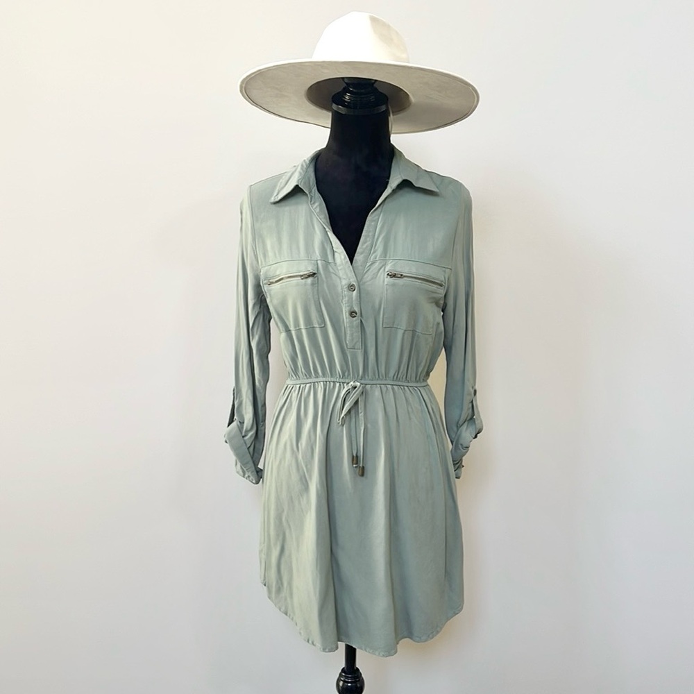 Francesca’s Blue Rain Shirt Dress